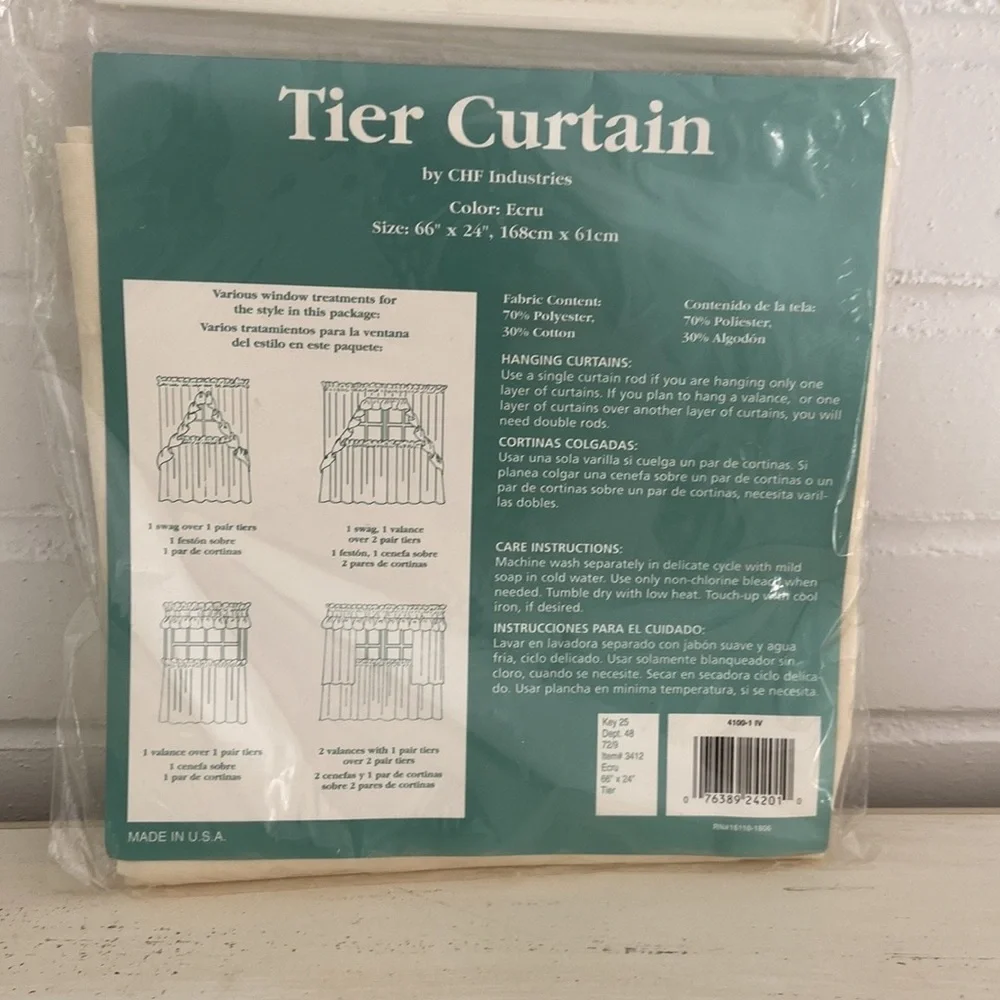 Classic Old Style Ashley Taylor Ecru Tier Window Curtain